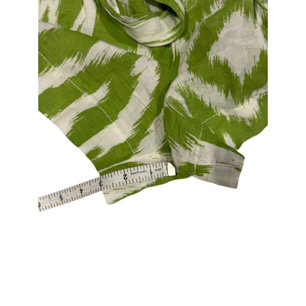 ANTHROPOLOGIE Women's Linen Shorts Shorts SMALL Green White Ikat Paperbag - Picture 4 of 10